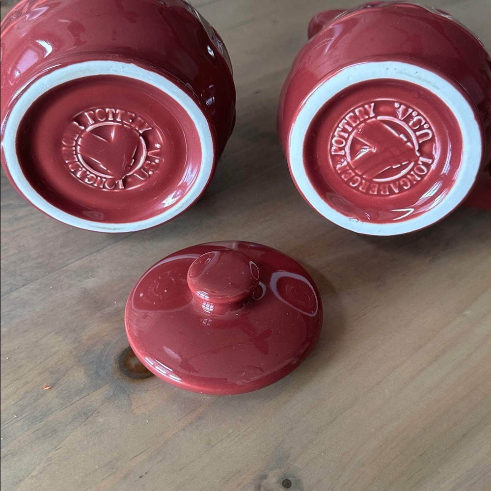 Longaberger Pottery Cream & Sugar Set - Picture 5 of 5